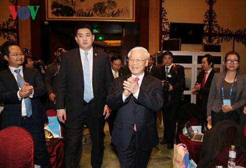 Tổng Bí thư Nguyễn Phú Trọng gặp gỡ các doanh nghiệp Trung Quốc  - ảnh 1